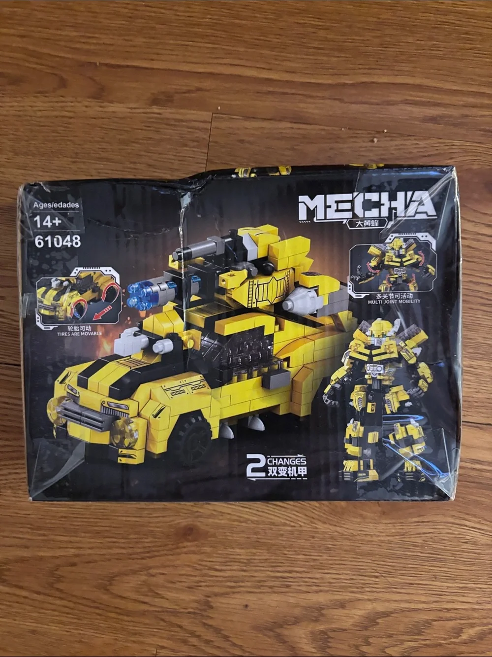 Yellow Transforming Robot and Vehicle Building Set